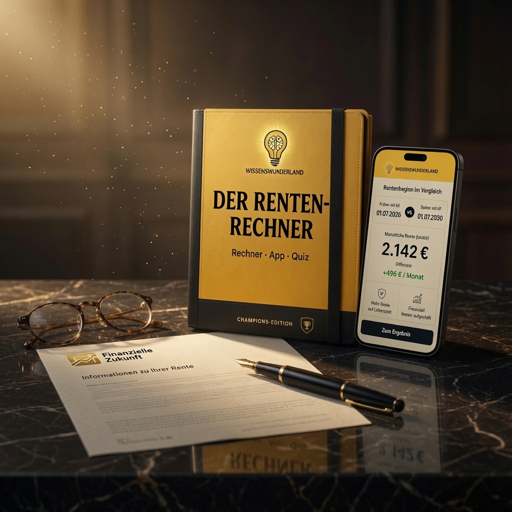 Renten-Rechner mit Beispielansicht auf dem Smartphone